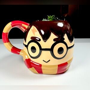 Harry Potter 3D Figural Mug Faux Succulent Plant Holder 4" Seven20 Exc Cond!